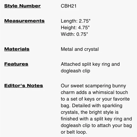 Coach Bunny Bag Charm CBH21 - Picture 4 of 4